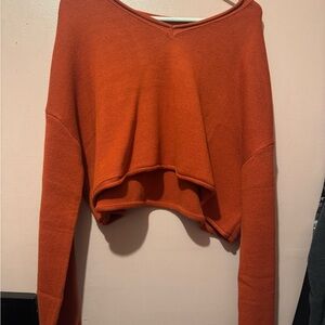 Orange Cropped Sweater